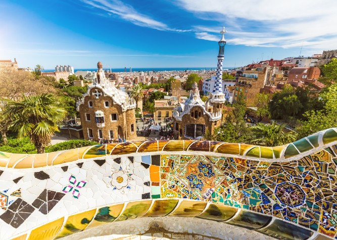 Veduta su Barcellona da Parc Guell