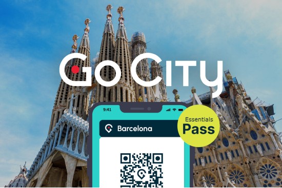 Barcellona Pass Essentials: QR Code di esempio, con immagine evocativa della Sagrada Familia sullo sfondo