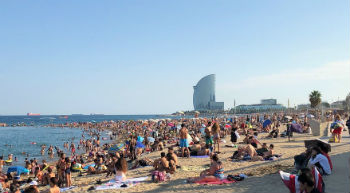 La spiaggia di Barceloneta