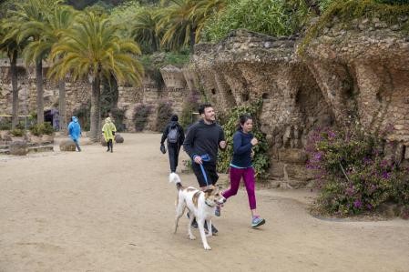 Con il cane a Parc Guell, Barcellona