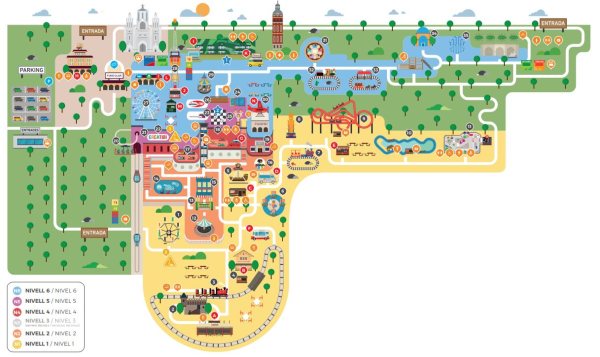 La mappa del Parco Tibidabo