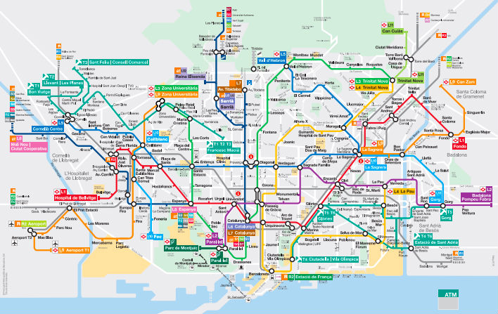 Mappa metro Barcellona