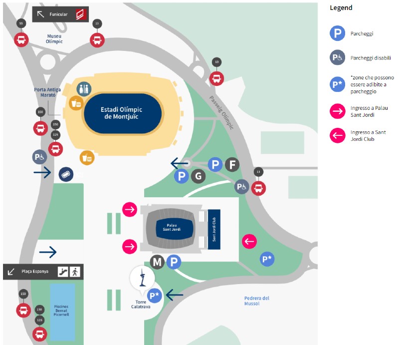 Mappa Palau Sant Jordi