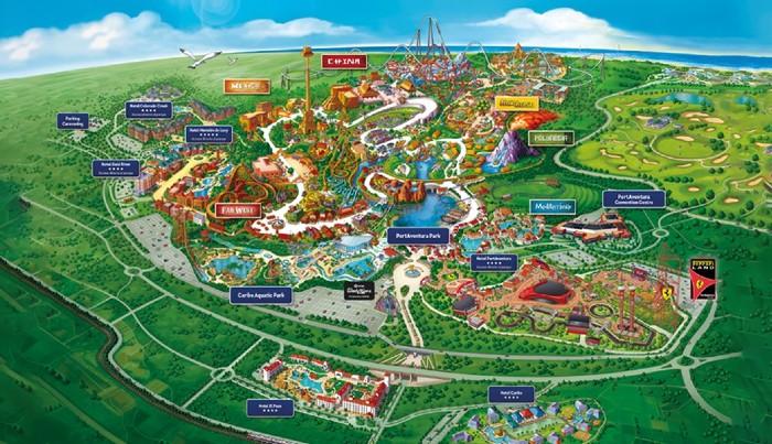 Mappa grafica del complesso di PortAventura