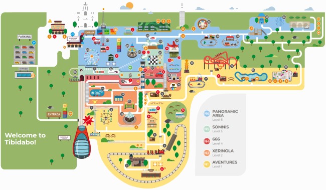 mappa del Parco Tibidabo
