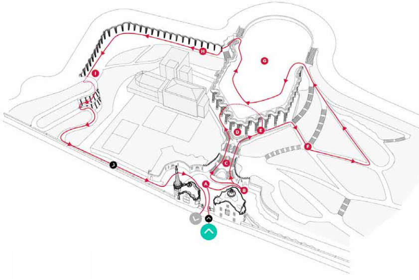 Mappa per la visita di Parc Guell, Barcellona