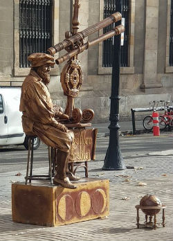 Statua vivente sulla Rambla